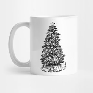 Christmas tree sketch Mug